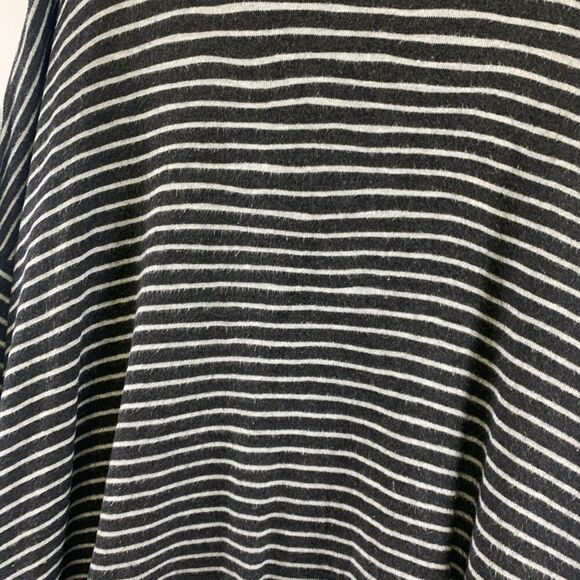 Eileen Fisher Gray Striped Lightweight Knit Sweater Scoop Neck Slouch Medium - Picture 7 of 13